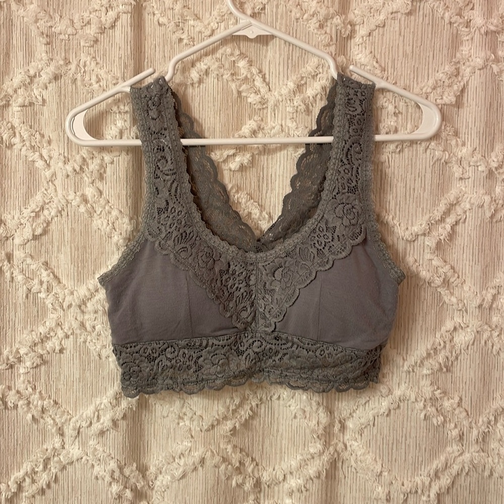 Gray lace bralette